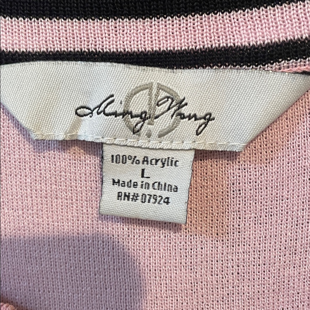 Two-Piece Dressy Black and Pink Women's Cardigan Set - Picture 2 of 4